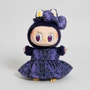 Disney Mickey Wall Paper Print Haunted Mansion Dress and Bow For Labubu